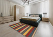 Contemporary Saffron Red Southwestern Rug in a Bedroom, con2190