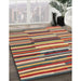 Machine Washable Contemporary Brown Red Rug in a Family Room, wshcon2191