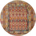 Square Machine Washable Contemporary Peru Brown Rug, wshcon2192