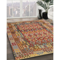 Contemporary Brown Southwestern Rug, con2192