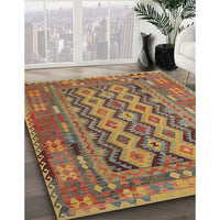 Contemporary Mahogany Brown Southwestern Rug, con2193