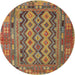 Sideview of Contemporary Mahogany Brown Southwestern Rug, con2193