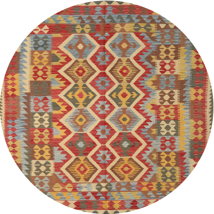 Sideview of Contemporary Metallic Gold Southwestern Rug, con2194