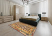 Machine Washable Contemporary Red Rug in a Bedroom, wshcon2195