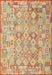 Machine Washable Contemporary Orange Rug, wshcon2198