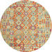 Square Machine Washable Contemporary Orange Rug, wshcon2198