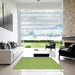 Square Machine Washable Contemporary Pistachio Green Rug in a Living Room, wshcon219