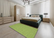 Contemporary Pistachio Green Modern Rug in a Bedroom, con219