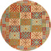 Sideview of Contemporary Copper Green Southwestern Rug, con2200