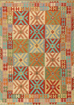 Machine Washable Contemporary Brass Green Rug, wshcon2200