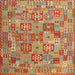 Square Contemporary Metallic Gold Southwestern Rug, con2201