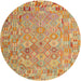 Square Machine Washable Contemporary Orange Rug, wshcon2202