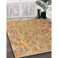 Contemporary Metallic Gold Modern Rug, con2204