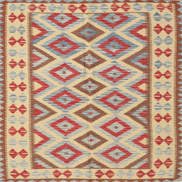 Square Contemporary Brown Southwestern Rug, con2206