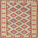 Square Contemporary Brown Southwestern Rug, con2206