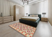 Machine Washable Contemporary Brown Rug in a Bedroom, wshcon2206