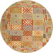 Square Machine Washable Contemporary Orange Rug, wshcon2207