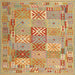 Square Contemporary Orange Modern Rug, con2207