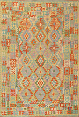 Contemporary Orange Southwestern Rug, con2211