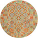 Square Machine Washable Contemporary Orange Rug, wshcon2211