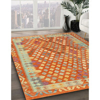 Contemporary Orange Red Oriental Rug, con2212