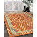 Contemporary Orange Red Oriental Rug in Family Room, con2212