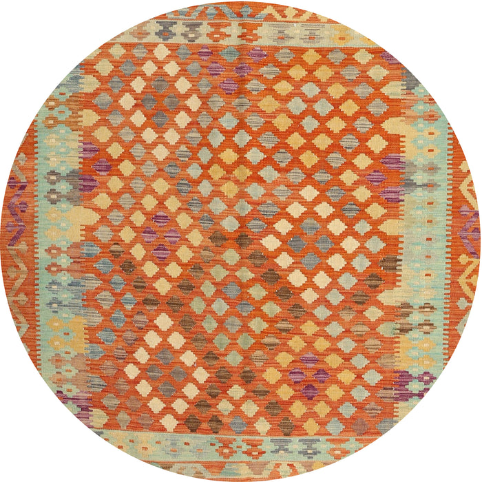 Sideview of Contemporary Orange Red Oriental Rug, con2212