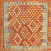 Square Contemporary Orange Red Oriental Rug, con2212