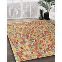 Contemporary Brownish Green Southwestern Rug, con2213