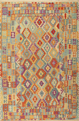 Contemporary Brownish Green Southwestern Rug, con2213