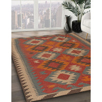 Contemporary Mahogany Brown Oriental Rug, con2216