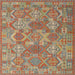 Square Contemporary Brown Southwestern Rug, con2217