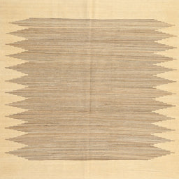 Square Contemporary Sand Brown Solid Rug, con2218