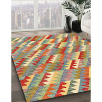 Contemporary Brownish Green Southwestern Rug, con2221