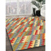 Machine Washable Contemporary Brown Green Rug in a Family Room, wshcon2221