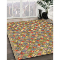 Contemporary Sienna Brown Southwestern Rug, con2224