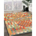 Machine Washable Contemporary Brown Green Rug in a Family Room, wshcon2226