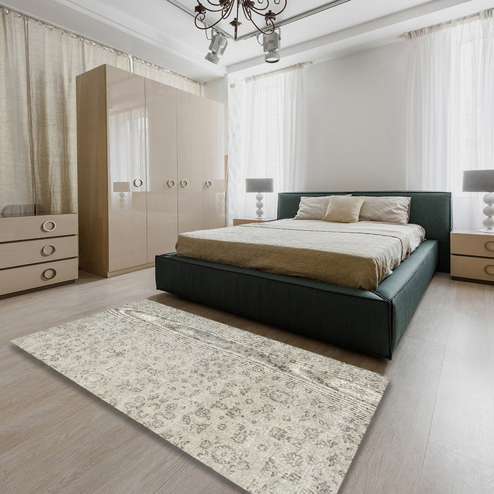 Machine Washable Contemporary Green Rug in a Bedroom, wshcon2228