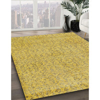 Contemporary Caramel Brown Modern Rug, con2229