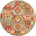 Sideview of Contemporary Orange Southwestern Rug, con2231