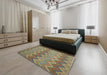 Machine Washable Contemporary Brown Rug in a Bedroom, wshcon2235