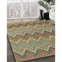 Contemporary Brown Southwestern Rug, con2235