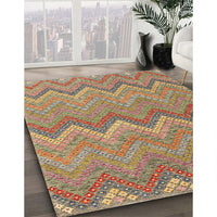 Contemporary Sienna Brown Southwestern Rug, con2236