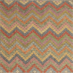 Square Contemporary Sienna Brown Southwestern Rug, con2236