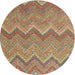 Sideview of Contemporary Sienna Brown Southwestern Rug, con2236