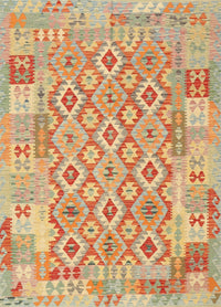 Machine Washable Contemporary Orange Rug, wshcon2237