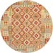 Square Machine Washable Contemporary Orange Rug, wshcon2237