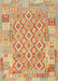 Contemporary Orange Southwestern Rug, con2237