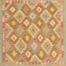 Sideview of Machine Washable Contemporary Orange Rug, wshcon2239