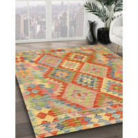 Contemporary Metallic Gold Modern Rug, con2240